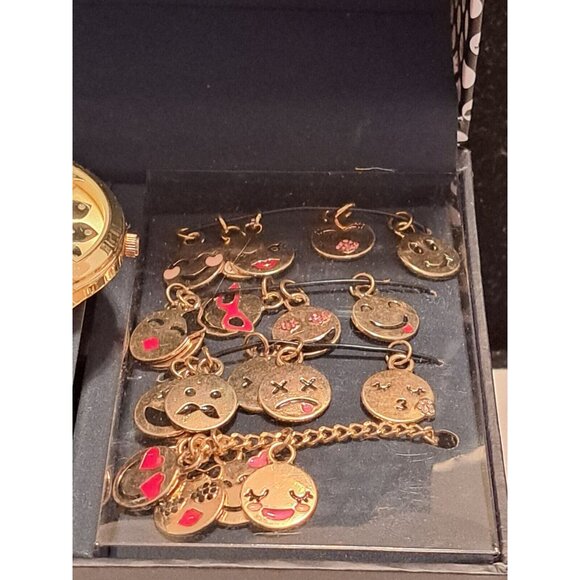 Jessica Carlyle Analog Watch Bracelet Charm Set Emoji New Box Mental Health - Picture 2 of 8
